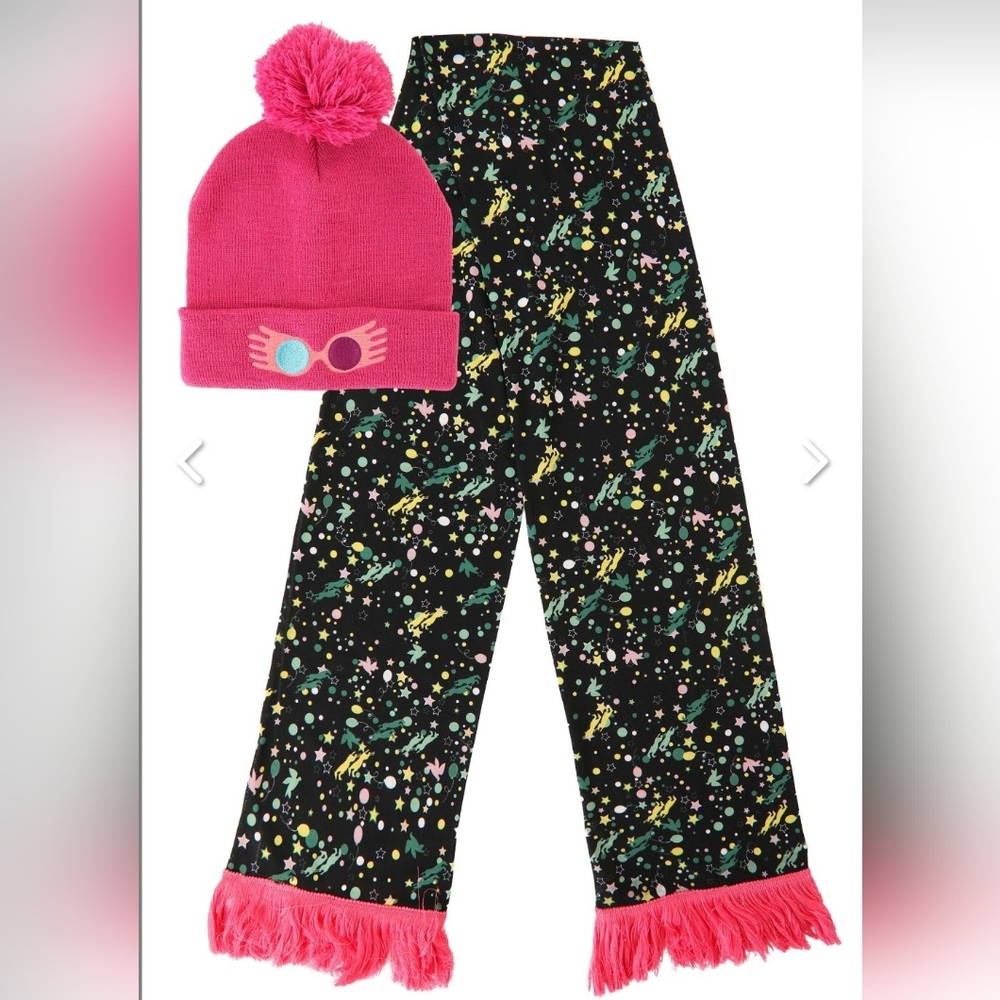 Luna Lovegood Knit Hat and Scarf Set All Over Print Cosplay Costume Glasses